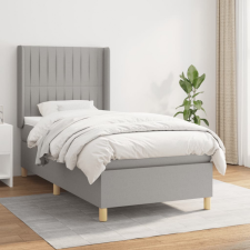 vidaXL világosszürke szövet rugós ágy matraccal 90x190 cm ágy és ágykellék