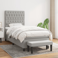 vidaXL világosszürke szövet rugós ágy matraccal 90x190 cm ágy és ágykellék