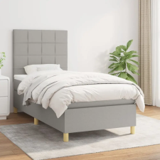 vidaXL világosszürke szövet rugós ágy matraccal 90x190 cm ágy és ágykellék