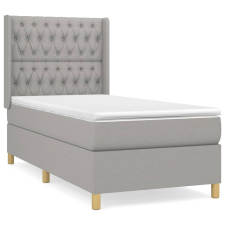 vidaXL világosszürke szövet rugós ágy matraccal 90x190 cm (3132193) ágy és ágykellék