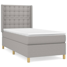 vidaXL világosszürke szövet rugós ágy matraccal 90x190 cm (3132273) ágy és ágykellék