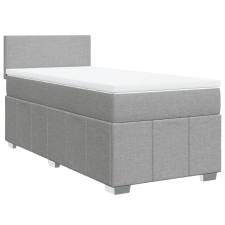 vidaXL világosszürke szövet rugós ágy matraccal 90x190 cm (3286916) ágy és ágykellék