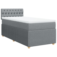 vidaXL világosszürke szövet rugós ágy matraccal 90x190 cm (3287318) ágy és ágykellék