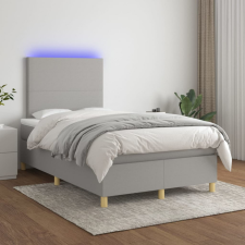 vidaXL világosszürke szövet rugós és LED-es ágy matraccal 120 x 200 cm ágy és ágykellék