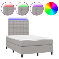 vidaXL világosszürke szövet rugós és LED-es ágy matraccal 120 x 200 cm (3135181) ágy és ágykellék