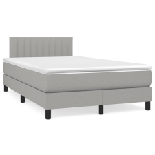 vidaXL világosszürke szövet rugós és LED-es ágy matraccal 120x190 cm ágy és ágykellék