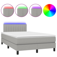 vidaXL világosszürke szövet rugós és LED-es ágy matraccal 120x190 cm ágy és ágykellék