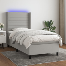 vidaXL világosszürke szövet rugós és LED-es ágy matraccal 80 x 200 cm ágy és ágykellék
