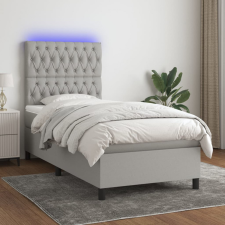 vidaXL világosszürke szövet rugós és LED-es ágy matraccal 80 x 200 cm ágy és ágykellék