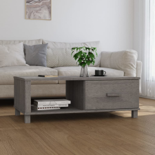 vidaXL világosszürke tömör fenyőfa dohányzóasztal 100 x 55 x 35 cm bútor