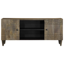 vidaXL világosszürke tömör mangófa TV-szekrény 105x33,5x46 cm (4017792) bútor