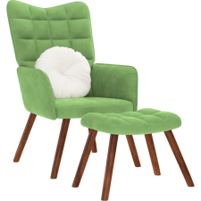 vidaXL világoszöld bársony pihenőfotel lábtartóval (4016824) bútor