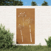 vidaXL virágmintás corten acél kerti faldísz 105 x 55 cm
