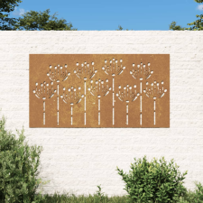 vidaXL virágmintás corten acél kerti faldísz 105 x 55 cm kerti dekoráció