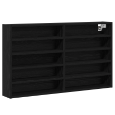 vidaXL Vitrine Szekrény Fekete Tölgy 100x15x58 cm Mérnöki Fa (873906) bútor