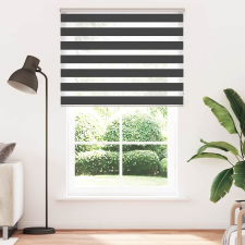 vidaXL zebrafüggönnyel fekete szövetszélesség 135,9 cm poliészter (4014295) lakástextília