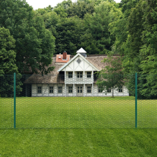 vidaXL zöld acél drótháló kerítés tartóoszlopokkal 25 x 0,5 m (144608) kerti bútor