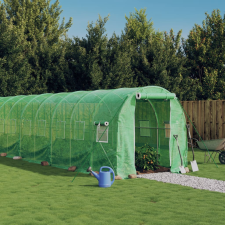 vidaXL zöld acélvázas melegház 16 m² 8 x 2 x 2 m kerti tárolás