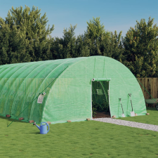 vidaXL zöld acélvázas melegház 60 m² 10 x 6 x 2,85 m kerti tárolás