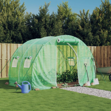 vidaXL zöld acélvázas melegház 6 m² 3 x 2 x 2 m kerti tárolás