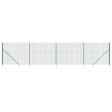 vidaXL zöld dróthálós kerítés cövekekkel 1,6 x 10 m (154132) kerti bútor