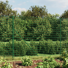 vidaXL zöld dróthálós kerítés cövekekkel 1,6x25 m kerti bútor