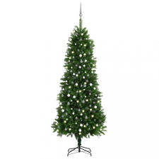 vidaXL zöld fél műkarácsonyfa LED-ekkel és gömbszettel 240 cm műfenyő