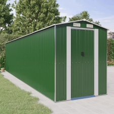 vidaXL Zöld horganyzott acél kerti fészer 192x855x223 cm kerti tárolás