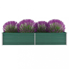 vidaXL Zöld horganyzott acél kerti magaságyás 240 x 80 x 45 cm kerti tárolás