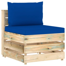 vidaXL zöld impregnált fa elemes középső kanapé párnákkal kerti bútor