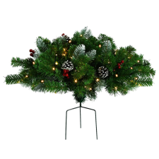 vidaXL zöld járda melletti PVC műkarácsonyfa LED-ekkel 40 cm (332834) műfenyő