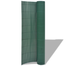 vidaXL zöld kétoldalas PVC kerti kerítés 90 x 500 cm (43628) kerti bútor