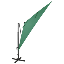 vidaXL zöld konzolos napernyő rúddal és LED-fényekkel 300 cm (312345) kerti bútor