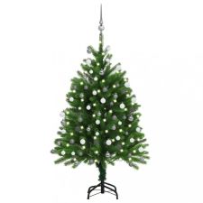 vidaXL zöld műkarácsonyfa LED-ekkel és gömbszettel 120 cm műfenyő