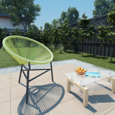 vidaXL zöld polyrattan kerti kagylószék kerti bútor