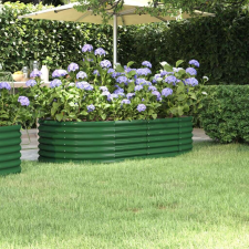 vidaXL zöld porszórt acél kerti magaságyás 152x80x36 cm kerti tárolás
