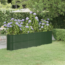 vidaXL Zöld porszórt acél kerti magaságyás 260x40x68 cm kerti tárolás