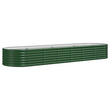 vidaXL zöld porszórt acél kerti magaságyás 296x80x36 cm (318923) kerti tárolás