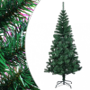 vidaXL Zöld PVC műkarácsonyfa irizáló csúcsokkal 120 cm