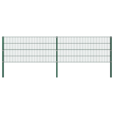 vidaXL zöld vas kerítéspanel oszlopokkal 3,4 x 0,8 m kerti dekoráció