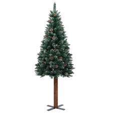 vidaXL zöld vékony PVC karácsonyfa valódi fával és fehér hóval 210 cm (320962) műfenyő