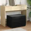 vidaXL Zsámoly Fekete 61 x 41 x 40 cm Bársony és Műanyag Fa