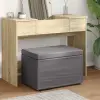 vidaXL Zsámoly Szürke 61 x 41 x 40 cm Műbőr és Műanyag Fa