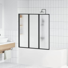 vidaXL Zuhanyfal Fekete 120 x 2 x 117 cm Alumínium kád, zuhanykabin