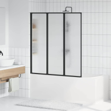vidaXL Zuhanyfal Fekete 132 x 2 x 140 cm Alumínium kád, zuhanykabin