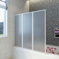 vidaXL ZuhanyFal Kádparaván 141 x 132 cm 3 Panel Összehajtható kád, zuhanykabin