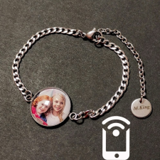  Videóvetítő karkötő, videót, zenét, linket nyit meg okostelefonon - kubai láncból karkötő