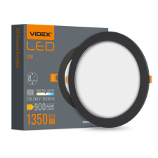 Videx LED panel süllyesztett lámpatest 12W 1350lm 4000K semleges fekete Videx világítás