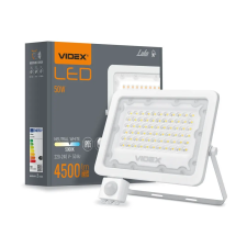 Videx Luka 50 W-os mozgásérzékelős natúrfehér LED reflektor kültéri világítás