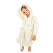 Vienetta Secret Nyuszi gyerekfürdőköpeny, ekrü, fülekkel 122/128 lakástextília